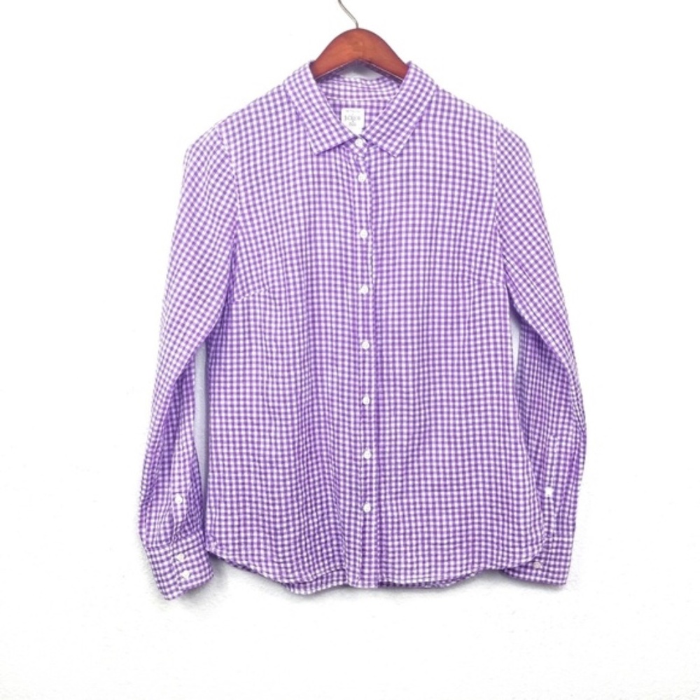 J. Crew Purple Checkered Button Down Shirt, XS